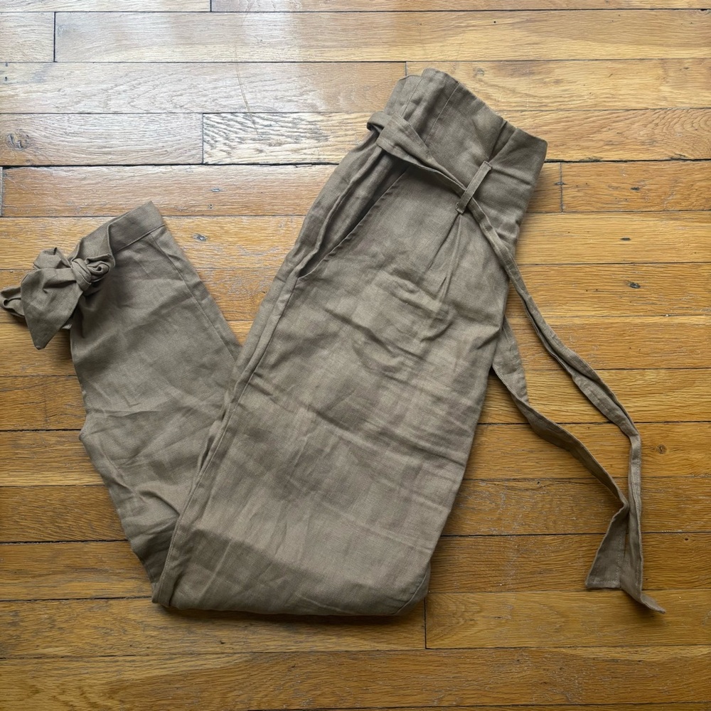 Reformation Tan Linen Pants